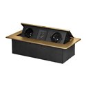 GNIAZDO MEBLOWE WPUSZCZANE W BLAT Z PŁASKIM FREZOWANYM RANTEM I ŁADOWARKĄ USB, 2X2P+Z, 2XUSB (TYP A+C 3,6A), ZŁOTE ORNO GNIAZDO MEBLOWE WPUSZCZANE W BLAT Z PŁASKIM FREZOWANYM RANTEM I ŁADOWARKĄ USB, 2X2P+Z, 2XUSB (TYP A+C 3,6A), ZŁOTE ORNO
