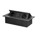 GNIAZDO MEBLOWE WPUSZCZANE W BLAT Z PŁASKIM FREZOWANYM RANTEM I ŁADOWARKĄ USB, 2X2P+Z, 2XUSB (TYP A+C 3,6A), GRAFITOWE ORNO GNIAZDO MEBLOWE WPUSZCZANE W BLAT Z PŁASKIM FREZOWANYM RANTEM I ŁADOWARKĄ USB, 2X2P+Z, 2XUSB (TYP A+C 3,6A), GRAFITOWE ORNO