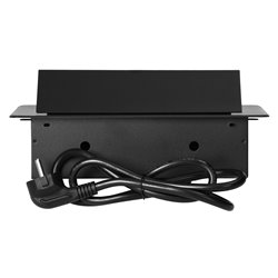 GNIAZDO MEBLOWE WPUSZCZANE W BLAT Z PŁASKIM FREZOWANYM RANTEM, ŁADOWARKĄ USB I PRZEWODEM 1,5M, 2X2P+Z (SCHUKO), 2XUSB (TYP A+C 3 GNIAZDO MEBLOWE WPUSZCZANE W BLAT Z PŁASKIM FREZOWANYM RANTEM, ŁADOWARKĄ USB I PRZEWODEM 1,5M, 2X2P+Z (SCHUKO), 2XUSB (TYP A+C 3