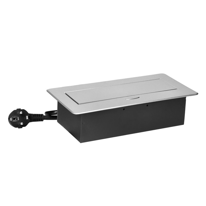 GNIAZDO MEBLOWE WPUSZCZANE W BLAT Z PŁASKIM FREZOWANYM RANTEM, ŁADOWARKĄ USB I PRZEWODEM 1,5M, 2X2P+Z (SCHUKO), 2XUSB (TYP A+C3, GNIAZDO MEBLOWE WPUSZCZANE W BLAT Z PŁASKIM FREZOWANYM RANTEM, ŁADOWARKĄ USB I PRZEWODEM 1,5M, 2X2P+Z (SCHUKO), 2XUSB (TYP A+C3,