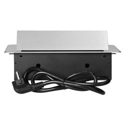 GNIAZDO MEBLOWE WPUSZCZANE W BLAT Z PŁASKIM FREZOWANYM RANTEM, ŁADOWARKĄ USB I PRZEWODEM 1,5M, 2X2P+Z (SCHUKO), 2XUSB (TYP A+C3, GNIAZDO MEBLOWE WPUSZCZANE W BLAT Z PŁASKIM FREZOWANYM RANTEM, ŁADOWARKĄ USB I PRZEWODEM 1,5M, 2X2P+Z (SCHUKO), 2XUSB (TYP A+C3,