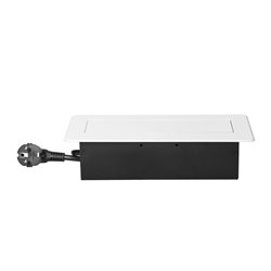 GNIAZDO MEBLOWE WPUSZCZANE W BLAT Z PŁASKIM FREZOWANYM RANTEM, ŁADOWARKĄ USB I PRZEWODEM 1,5M, 2X2P+Z (SCHUKO), 2XUSB (TYP A+C 3 GNIAZDO MEBLOWE WPUSZCZANE W BLAT Z PŁASKIM FREZOWANYM RANTEM, ŁADOWARKĄ USB I PRZEWODEM 1,5M, 2X2P+Z (SCHUKO), 2XUSB (TYP A+C 3