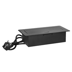 GNIAZDA MEBLOWE WPUSZCZANE W BLAT Z PŁASKIM FREZOWANYM RANTEM, ŁADOWARKĄ USB I PRZEWODEM 1,5M, 2X2P+Z, 2XUSB (TYP A+C 3,6A), CZA GNIAZDA MEBLOWE WPUSZCZANE W BLAT Z PŁASKIM FREZOWANYM RANTEM, ŁADOWARKĄ USB I PRZEWODEM 1,5M, 2X2P+Z, 2XUSB (TYP A+C 3,6A), CZA