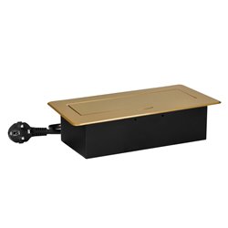 GNIAZDA MEBLOWE WPUSZCZANE W BLAT Z PŁASKIM FREZOWANYM RANTEM, ŁADOWARKĄ USB I PRZEWODEM 1,5M, 2X2P+Z, 2XUSB (TYP A+C 3,6A), ZŁO GNIAZDA MEBLOWE WPUSZCZANE W BLAT Z PŁASKIM FREZOWANYM RANTEM, ŁADOWARKĄ USB I PRZEWODEM 1,5M, 2X2P+Z, 2XUSB (TYP A+C 3,6A), ZŁO