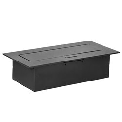 GNIAZDO MEBLOWE WPUSZCZANE W BLAT Z PŁASKIM RANTEM, 3X2P+Z (SCHUKO), CZARNE ORNO GNIAZDO MEBLOWE WPUSZCZANE W BLAT Z PŁASKIM RANTEM, 3X2P+Z (SCHUKO), CZARNE ORNO