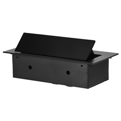 GNIAZDO MEBLOWE WPUSZCZANE W BLAT Z PŁASKIM RANTEM, 3X2P+Z (SCHUKO), CZARNE ORNO GNIAZDO MEBLOWE WPUSZCZANE W BLAT Z PŁASKIM RANTEM, 3X2P+Z (SCHUKO), CZARNE ORNO