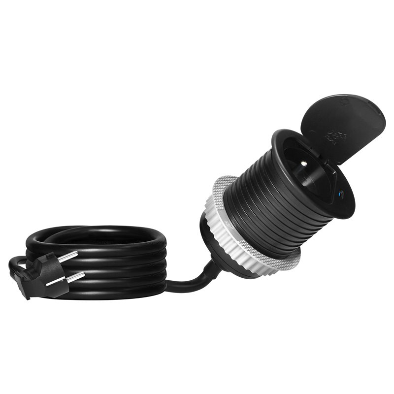 GNIAZDO MEBLOWE O6CM WPUSZCZANE W BLAT Z POKRYWKĄ, ŁADOWARKĄ USB I PRZEWODEM 1,9M, 1X2P+Z (FRENCH), 1XUSB (TYP C 20W), CZARNE OR GNIAZDO MEBLOWE O6CM WPUSZCZANE W BLAT Z POKRYWKĄ, ŁADOWARKĄ USB I PRZEWODEM 1,9M, 1X2P+Z (FRENCH), 1XUSB (TYP C 20W), CZARNE OR