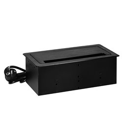 GNIAZDO MEBLOWE WPUSZCZANE W BLAT Z PŁASKIM FREZOWANYM RANTEM, SZCZOTKĄ PRZECIWKURZOWĄ I PRZEWODEM 1,5M, 2X2P+Z (FRENCH), 2XUSB GNIAZDO MEBLOWE WPUSZCZANE W BLAT Z PŁASKIM FREZOWANYM RANTEM, SZCZOTKĄ PRZECIWKURZOWĄ I PRZEWODEM 1,5M, 2X2P+Z (FRENCH), 2XUSB