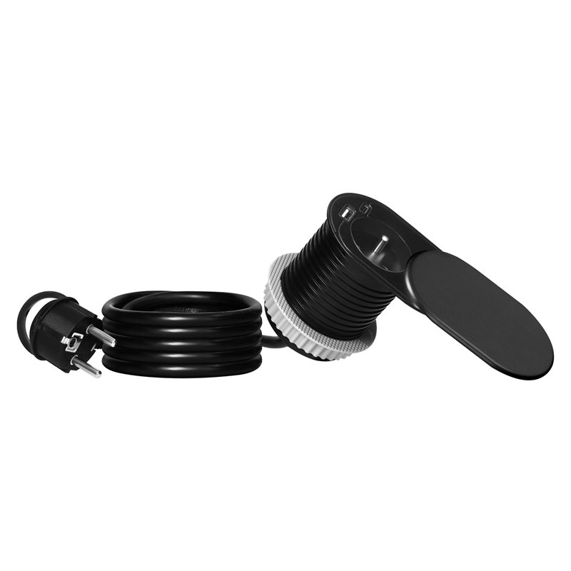 GNIAZDO MEBLOWE O6CM, WPUSZCZANE W BLAT Z PRZESUWNĄ POKRYWKĄ, ŁADOWARKĄ USB I PRZEWODEM 1,9M, 1X2P+Z (FRENCH), 2XUSB (TYP A+C PD GNIAZDO MEBLOWE O6CM, WPUSZCZANE W BLAT Z PRZESUWNĄ POKRYWKĄ, ŁADOWARKĄ USB I PRZEWODEM 1,9M, 1X2P+Z (FRENCH), 2XUSB (TYP A+C PD