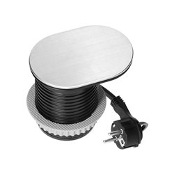 GNIAZDO MEBLOWE O6CM, WPUSZCZANE W BLAT Z PRZESUWNĄ POKRYWKĄ, ŁADOWARKĄ USB I PRZEWODEM 1,9M, 1X2P+Z (FRENCH), 2XUSB (TYP A+C PD GNIAZDO MEBLOWE O6CM, WPUSZCZANE W BLAT Z PRZESUWNĄ POKRYWKĄ, ŁADOWARKĄ USB I PRZEWODEM 1,9M, 1X2P+Z (FRENCH), 2XUSB (TYP A+C PD