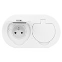 HERMETYCZNE GNIAZDO ELEKTRYCZNE PODWÓJNE, OWALNE, IP55, 2X2P+Z(FRENCH), BIAŁE ORNO HERMETYCZNE GNIAZDO ELEKTRYCZNE PODWÓJNE, OWALNE, IP55, 2X2P+Z(FRENCH), BIAŁE ORNO