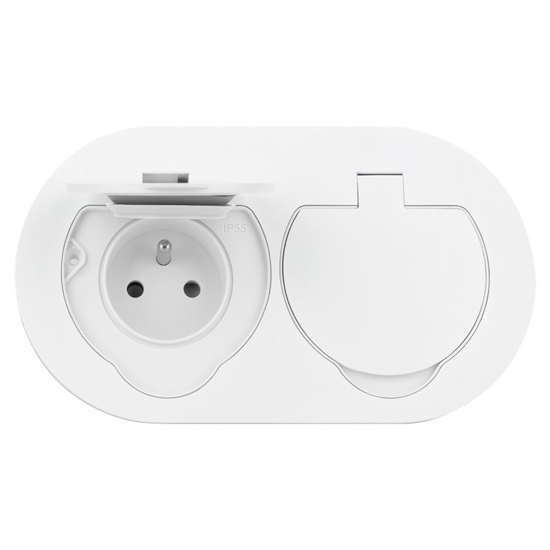 HERMETYCZNE GNIAZDO ELEKTRYCZNE PODWÓJNE, OWALNE, IP55, 2X2P+Z(FRENCH), BIAŁE ORNO HERMETYCZNE GNIAZDO ELEKTRYCZNE PODWÓJNE, OWALNE, IP55, 2X2P+Z(FRENCH), BIAŁE ORNO