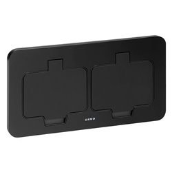 HERMETYCZNE GNIAZDO ELEKTRYCZNE PODWÓJNE, PROSTOKĄTNE, IP55, CZARNE ORNO HERMETYCZNE GNIAZDO ELEKTRYCZNE PODWÓJNE, PROSTOKĄTNE, IP55, CZARNE ORNO