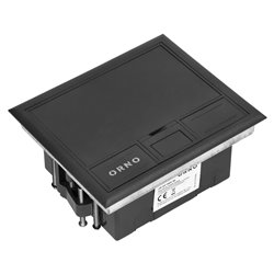 PUSZKA PODŁOGOWA NA GNIAZDA MODUŁOWE 4 X 45X45MM LUB 8 X 22,5X45MM, POKRYWA: PLASTIK, CZARNA ORNO PUSZKA PODŁOGOWA NA GNIAZDA MODUŁOWE 4 X 45X45MM LUB 8 X 22,5X45MM, POKRYWA: PLASTIK, CZARNA ORNO