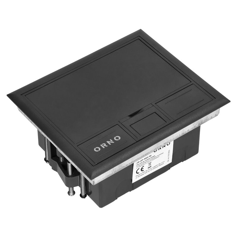 PUSZKA PODŁOGOWA NA GNIAZDA MODUŁOWE 4 X 45X45MM LUB 8 X 22,5X45MM, POKRYWA: PLASTIK, CZARNA ORNO PUSZKA PODŁOGOWA NA GNIAZDA MODUŁOWE 4 X 45X45MM LUB 8 X 22,5X45MM, POKRYWA: PLASTIK, CZARNA ORNO
