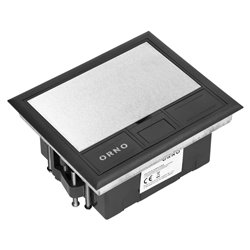 PUSZKA PODŁOGOWA NA GNIAZDA MODUŁOWE 4 X 45X45MM LUB 8 X 22,5X45MM, POKRYWA: STAL NIERDZEWNA, CZARNA ORNO PUSZKA PODŁOGOWA NA GNIAZDA MODUŁOWE 4 X 45X45MM LUB 8 X 22,5X45MM, POKRYWA: STAL NIERDZEWNA, CZARNA ORNO