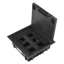 PUSZKA PODŁOGOWA NA GNIAZDA MODUŁOWE 6 X 45X45MM LUB 12 X 22,5X45MM, POKRYWA: MATERIAŁ WŁASNY, CZARNA ORNO PUSZKA PODŁOGOWA NA GNIAZDA MODUŁOWE 6 X 45X45MM LUB 12 X 22,5X45MM, POKRYWA: MATERIAŁ WŁASNY, CZARNA ORNO