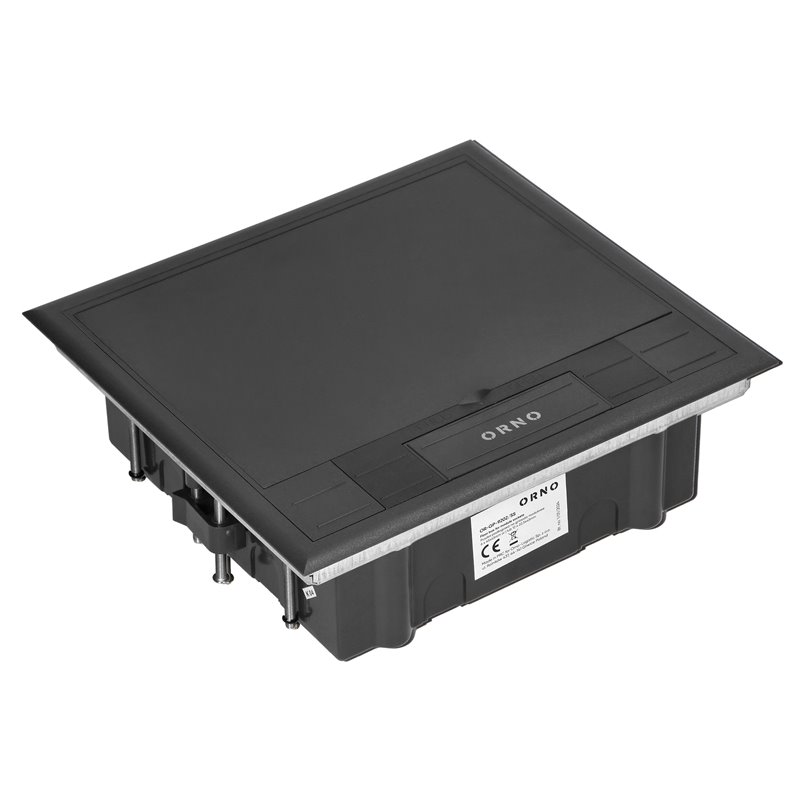 PUSZKA PODŁOGOWA NA GNIAZDA MODUŁOWE 6 X 45X45MM LUB 12 X 22,5X45MM, POKRYWA: PLASTIK, CZARNA ORNO PUSZKA PODŁOGOWA NA GNIAZDA MODUŁOWE 6 X 45X45MM LUB 12 X 22,5X45MM, POKRYWA: PLASTIK, CZARNA ORNO