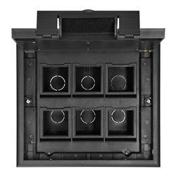 PUSZKA PODŁOGOWA NA GNIAZDA MODUŁOWE 6 X 45X45MM LUB 12 X 22,5X45MM, POKRYWA: PLASTIK, CZARNA ORNO PUSZKA PODŁOGOWA NA GNIAZDA MODUŁOWE 6 X 45X45MM LUB 12 X 22,5X45MM, POKRYWA: PLASTIK, CZARNA ORNO