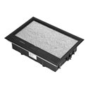 PUSZKA PODŁOGOWA NA GNIAZDA MODUŁOWE 8 X 45X45MM LUB 16 X 22,5X45MM, POKRYWA: MATERIAŁ WŁASNY, CZARNA ORNO