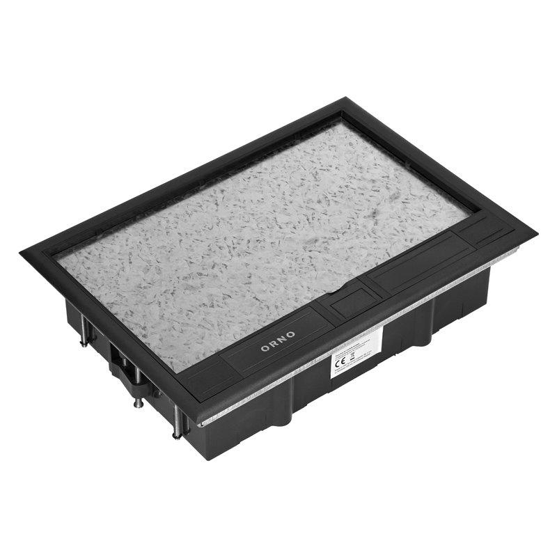 PUSZKA PODŁOGOWA NA GNIAZDA MODUŁOWE 8 X 45X45MM LUB 16 X 22,5X45MM, POKRYWA: MATERIAŁ WŁASNY, CZARNA ORNO PUSZKA PODŁOGOWA NA GNIAZDA MODUŁOWE 8 X 45X45MM LUB 16 X 22,5X45MM, POKRYWA: MATERIAŁ WŁASNY, CZARNA ORNO