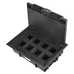 PUSZKA PODŁOGOWA NA GNIAZDA MODUŁOWE 8 X 45X45MM LUB 16 X 22,5X45MM, POKRYWA: MATERIAŁ WŁASNY, CZARNA ORNO PUSZKA PODŁOGOWA NA GNIAZDA MODUŁOWE 8 X 45X45MM LUB 16 X 22,5X45MM, POKRYWA: MATERIAŁ WŁASNY, CZARNA ORNO