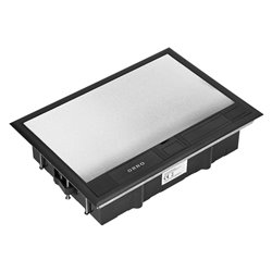 PUSZKA PODŁOGOWA NA GNIAZDA MODUŁOWE 8 X 45X45MM LUB 16 X 22,5X45MM, POKRYWA: STAL NIERDZEWNA, CZARNA ORNO PUSZKA PODŁOGOWA NA GNIAZDA MODUŁOWE 8 X 45X45MM LUB 16 X 22,5X45MM, POKRYWA: STAL NIERDZEWNA, CZARNA ORNO