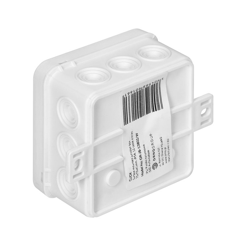 PUSZKA N/T CLICK, IP54, 12 PRZEPUSTÓW, 75X75X41MM, BIAŁA ORNO PUSZKA N/T CLICK, IP54, 12 PRZEPUSTÓW, 75X75X41MM, BIAŁA ORNO