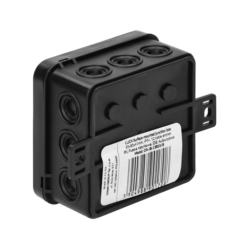 PUSZKA N/T CLICK, IP54, 12 PRZEPUSTÓW, 85X85X41MM, CZARNA ORNO PUSZKA N/T CLICK, IP54, 12 PRZEPUSTÓW, 85X85X41MM, CZARNA ORNO