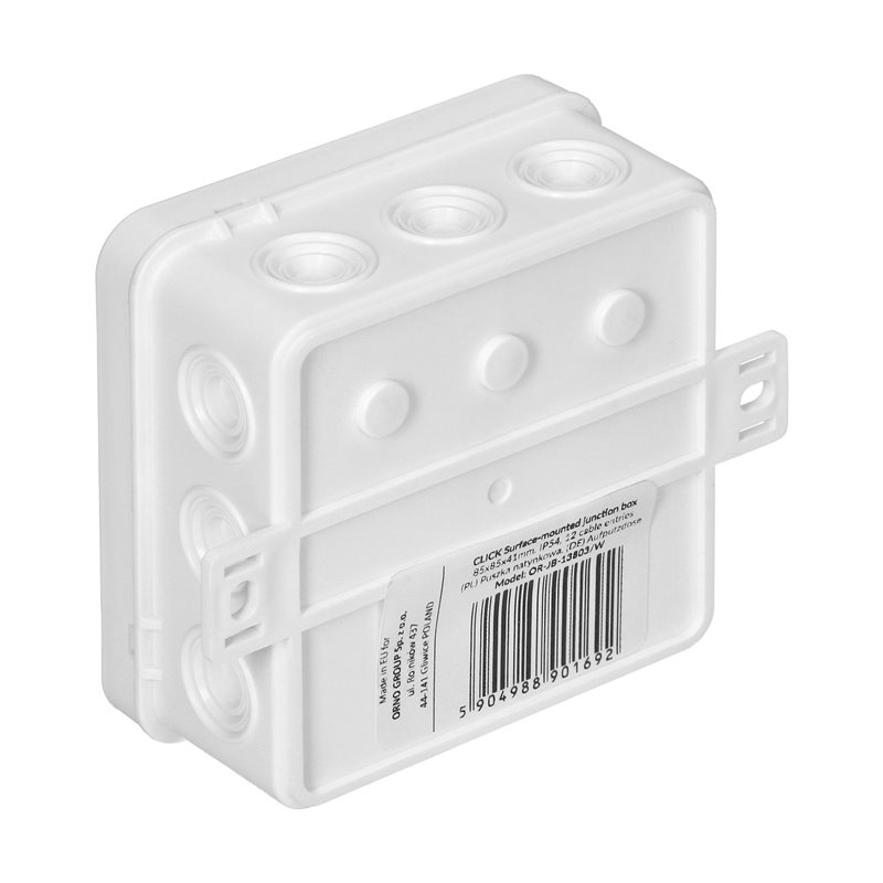PUSZKA N/T CLICK, IP54, 12 PRZEPUSTÓW, 85X85X41MM, BIAŁA ORNO PUSZKA N/T CLICK, IP54, 12 PRZEPUSTÓW, 85X85X41MM, BIAŁA ORNO