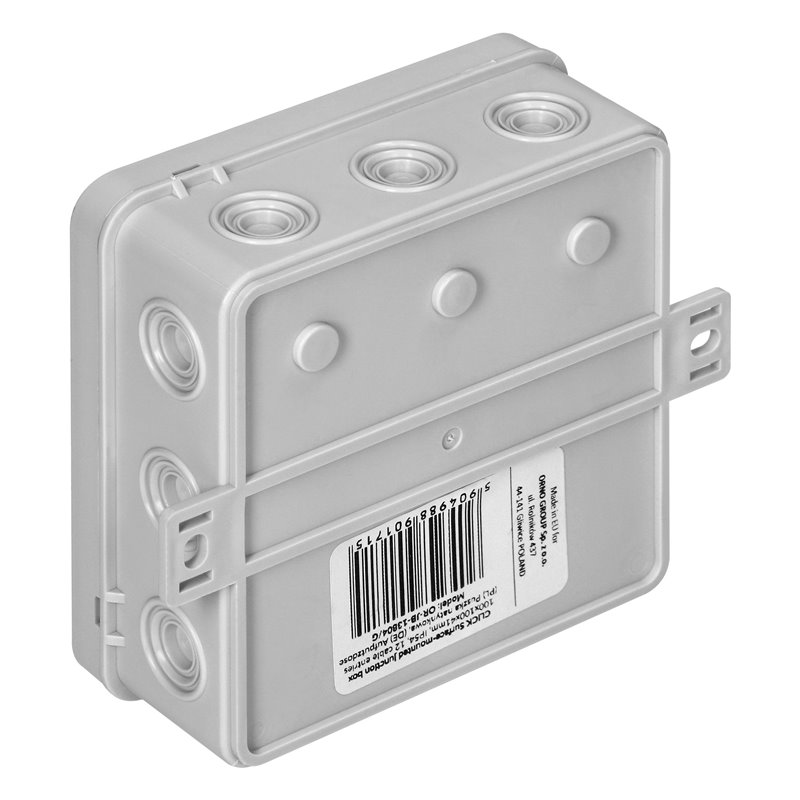 PUSZKA N/T CLICK, IP54, 12 PRZEPUSTÓW, 100X100X41MM, SZARA ORNO PUSZKA N/T CLICK, IP54, 12 PRZEPUSTÓW, 100X100X41MM, SZARA ORNO