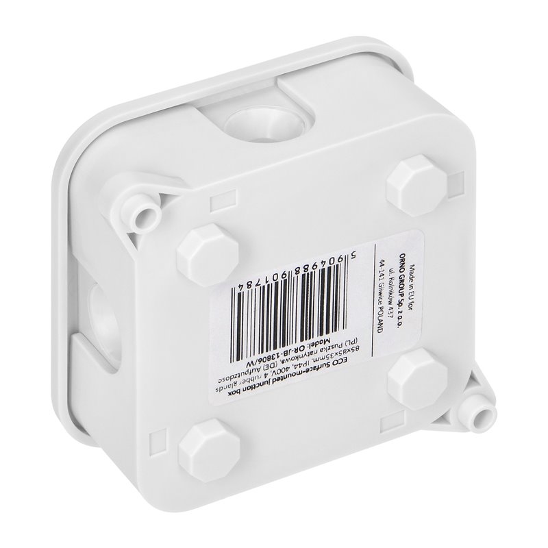 PUSZKA N/T ECO IP44 400V 4 DŁAWNICE GUMOWE 85X85X35MM BIAŁY 60 SZT. ORNO PUSZKA N/T ECO IP44 400V 4 DŁAWNICE GUMOWE 85X85X35MM BIAŁY 60 SZT. ORNO