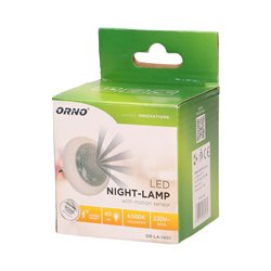 LAMPKA NOCNA LED Z CZUJNIKIEM RUCHU 120ST, 8XLED, 40LM, 6500K ORNO LAMPKA NOCNA LED Z CZUJNIKIEM RUCHU 120ST, 8XLED, 40LM, 6500K ORNO