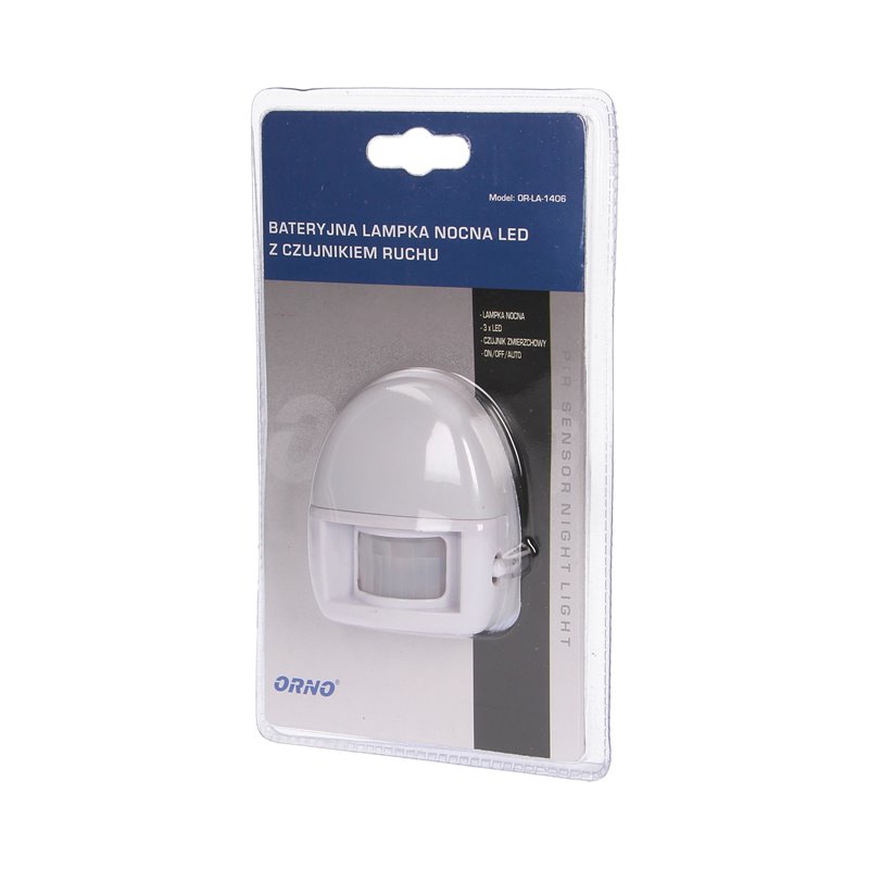 BATERYJNA LAMPKA NOCNA 3XLED Z CZUJNIKIEM RUCHU, 3XAA ORNO BATERYJNA LAMPKA NOCNA 3XLED Z CZUJNIKIEM RUCHU, 3XAA ORNO