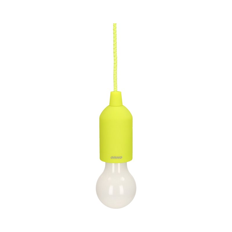 BATERYJNA LAMPKA NOCNA NA SZNURKU 1W LED, 3 X AAA, LIMONKOWA ORNO