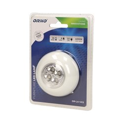 BATERYJNA LAMPKA LED, SAMOPRZYLEPNA 3XAAA ORNO BATERYJNA LAMPKA LED, SAMOPRZYLEPNA 3XAAA ORNO