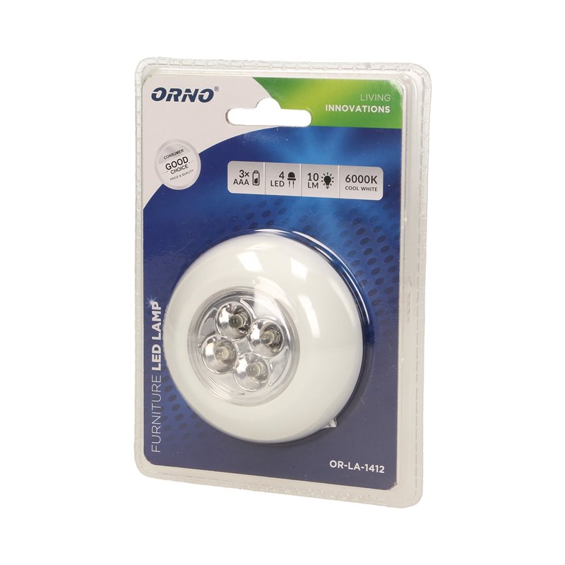 BATERYJNA LAMPKA LED, SAMOPRZYLEPNA 3XAAA ORNO BATERYJNA LAMPKA LED, SAMOPRZYLEPNA 3XAAA ORNO