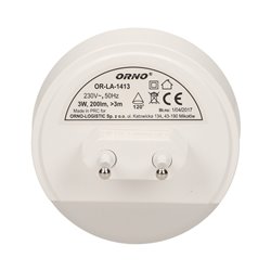 LAMPKA NOCNA LED Z CZUJNIKIEM RUCHU, Z FUNKCJĄ KORYTARZOWĄ 0,2W/3W, 200LM ORNO LAMPKA NOCNA LED Z CZUJNIKIEM RUCHU, Z FUNKCJĄ KORYTARZOWĄ 0,2W/3W, 200LM ORNO