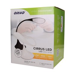 CIRRUS LED 4,5W, LAMPKA BIURKOWA, 400LM, 3000K, CZARNA ORNO CIRRUS LED 4,5W, LAMPKA BIURKOWA, 400LM, 3000K, CZARNA ORNO