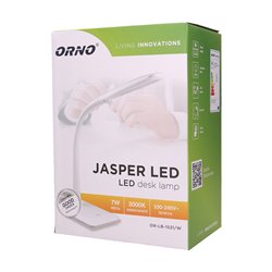JASPER LED 7W, LAMPKA BIURKOWA, 400LM, 3000K, BIAŁA ORNO JASPER LED 7W, LAMPKA BIURKOWA, 400LM, 3000K, BIAŁA ORNO