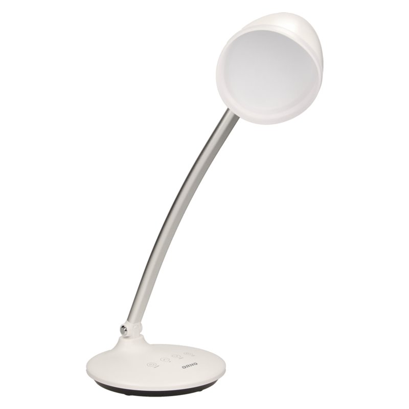 KALCYT LED 6W, LAMPKA BIURKOWA, 200LM, 4000K, WYŁĄCZNIK CZASOWY, BIAŁA ORNO KALCYT LED 6W, LAMPKA BIURKOWA, 200LM, 4000K, WYŁĄCZNIK CZASOWY, BIAŁA ORNO