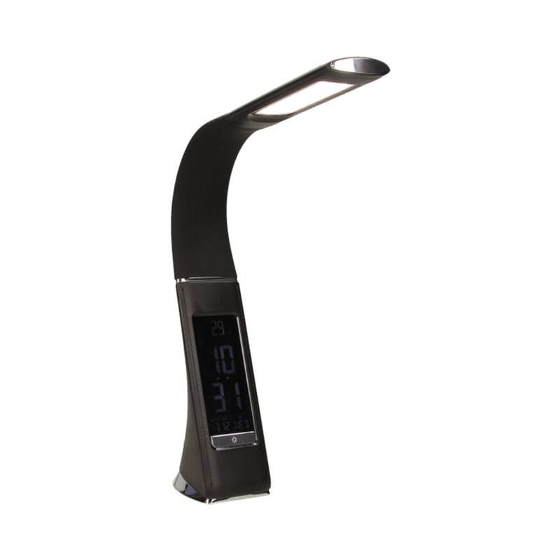 DOLOMIT LED 5W, LAMPKA BIURKOWA Z BUDZIKIEM, 300LM, 4000K, CZARNA ORNO DOLOMIT LED 5W, LAMPKA BIURKOWA Z BUDZIKIEM, 300LM, 4000K, CZARNA ORNO
