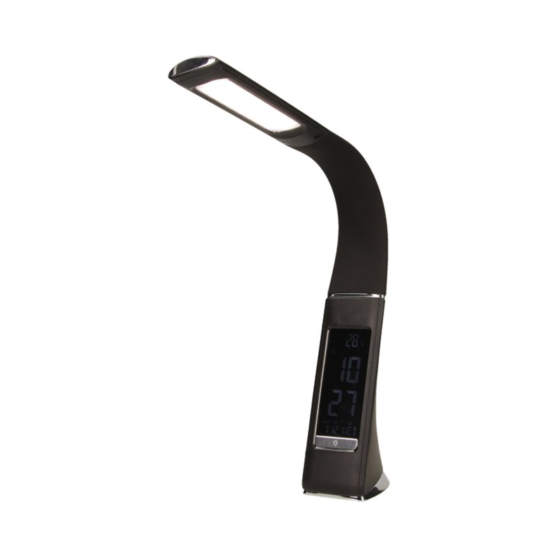 DOLOMIT LED 5W, LAMPKA BIURKOWA Z BUDZIKIEM, 300LM, 4000K, CZARNA ORNO DOLOMIT LED 5W, LAMPKA BIURKOWA Z BUDZIKIEM, 300LM, 4000K, CZARNA ORNO