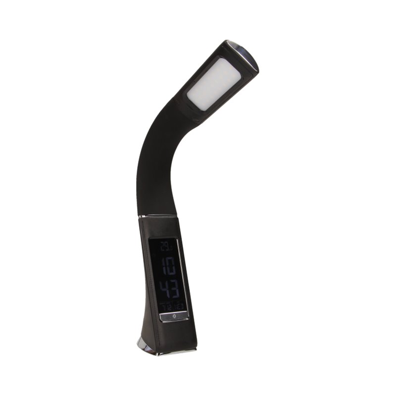 DOLOMIT LED 5W, LAMPKA BIURKOWA Z BUDZIKIEM, 300LM, 4000K, CZARNA ORNO DOLOMIT LED 5W, LAMPKA BIURKOWA Z BUDZIKIEM, 300LM, 4000K, CZARNA ORNO