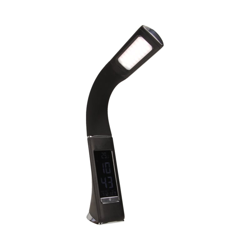 DOLOMIT LED 5W, LAMPKA BIURKOWA Z BUDZIKIEM, 300LM, 4000K, CZARNA ORNO DOLOMIT LED 5W, LAMPKA BIURKOWA Z BUDZIKIEM, 300LM, 4000K, CZARNA ORNO