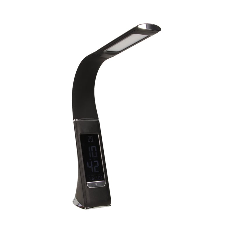 DOLOMIT LED 5W, LAMPKA BIURKOWA Z BUDZIKIEM, 300LM, 4000K, CZARNA ORNO DOLOMIT LED 5W, LAMPKA BIURKOWA Z BUDZIKIEM, 300LM, 4000K, CZARNA ORNO