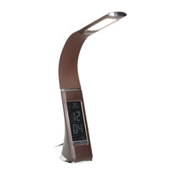 DOLOMIT LED 5W, LAMPKA BIURKOWA Z BUDZIKIEM, 300LM, 4000K, BRĄZOWA ORNO DOLOMIT LED 5W, LAMPKA BIURKOWA Z BUDZIKIEM, 300LM, 4000K, BRĄZOWA ORNO