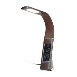 DOLOMIT LED 5W, LAMPKA BIURKOWA Z BUDZIKIEM, 300LM, 4000K, BRĄZOWA ORNO DOLOMIT LED 5W, LAMPKA BIURKOWA Z BUDZIKIEM, 300LM, 4000K, BRĄZOWA ORNO