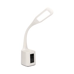 KORAL LED 6W, LAMPKA BIURKOWA Z POJEMNIKIEM NA DŁUGOPISY I BUDZIKIEM, 200LM, 4000K, BIAŁA ORNO KORAL LED 6W, LAMPKA BIURKOWA Z POJEMNIKIEM NA DŁUGOPISY I BUDZIKIEM, 200LM, 4000K, BIAŁA ORNO