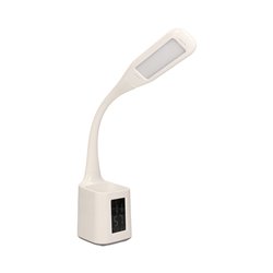 KORAL LED 6W, LAMPKA BIURKOWA Z POJEMNIKIEM NA DŁUGOPISY I BUDZIKIEM, 200LM, 4000K, BIAŁA ORNO KORAL LED 6W, LAMPKA BIURKOWA Z POJEMNIKIEM NA DŁUGOPISY I BUDZIKIEM, 200LM, 4000K, BIAŁA ORNO